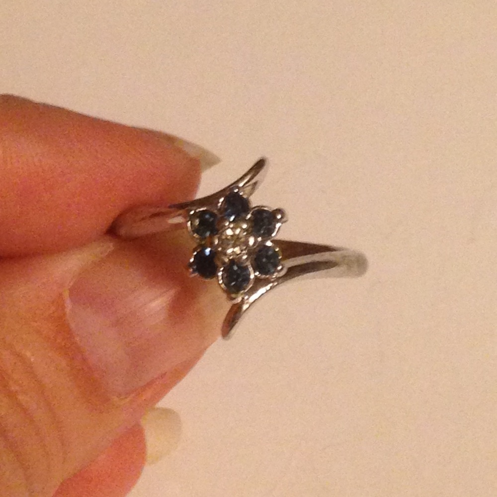 White Gold Blue Sapphire Ring